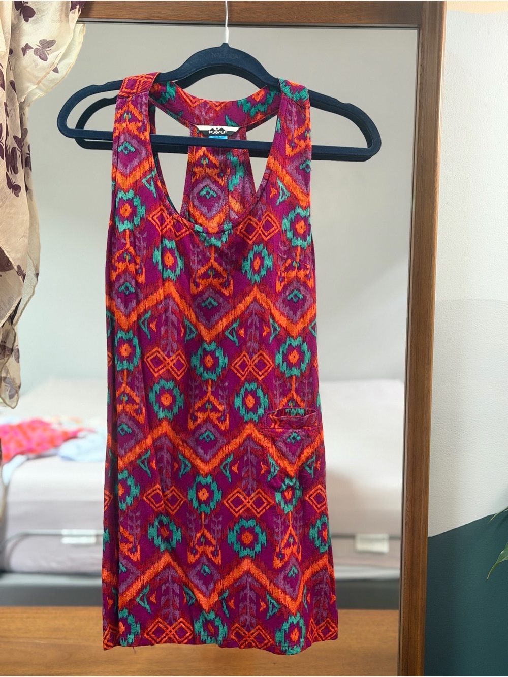 KAVU Jocelyn Women's Dress - Casual Sundress- Colorful Aztec Print